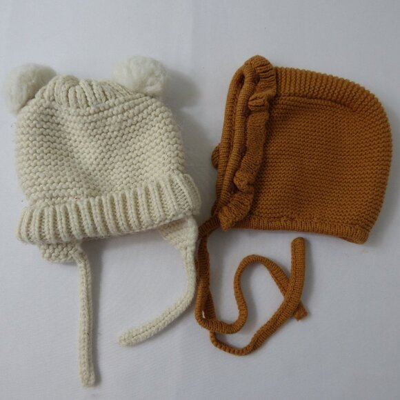ZARA Baby Knit Hat/Bonnet Bundle, Size 0-3 Months - Picture 1 of 2